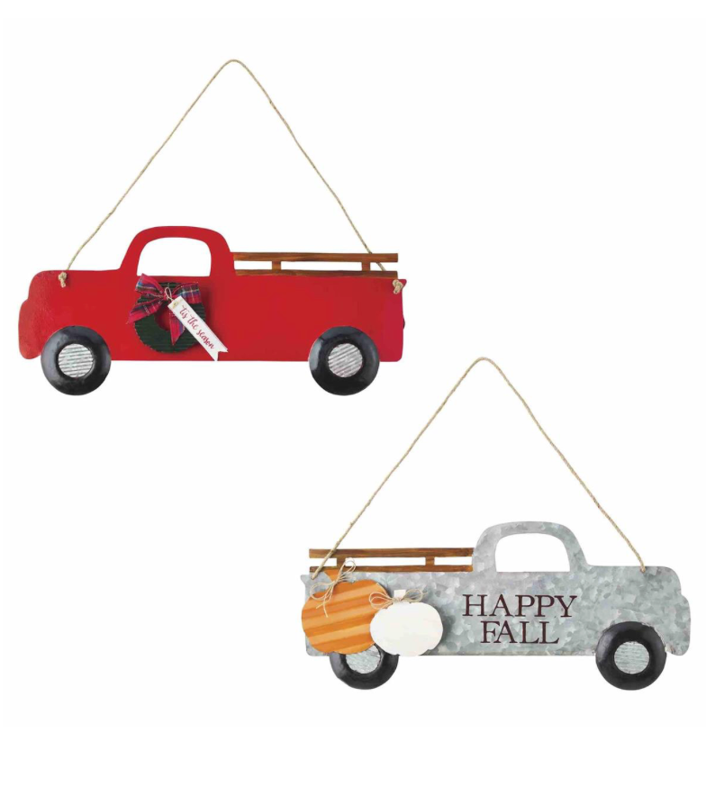 Reversible Christmas/Fall Truck Door Hanger