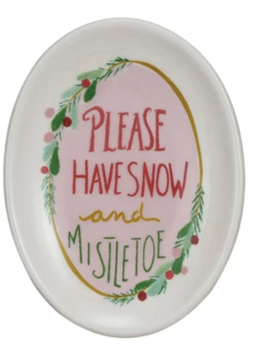 Stoneware Dish w/ Holiday Sayings