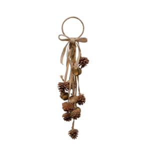 Natural Pinecone Jingle Bell Door Hanger