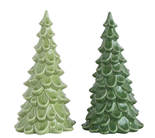 Large Green Stoneware Trees