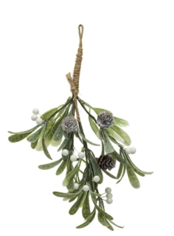 Hanging Faux Evergreen & Berry Bunch