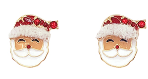 Santa Hat Crystal Stud Earrings