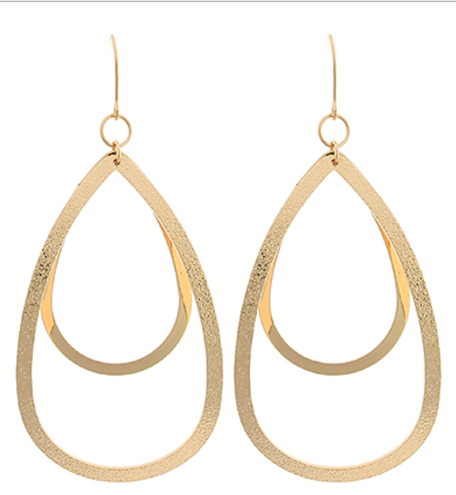 Gold Double Teardrop Earrings