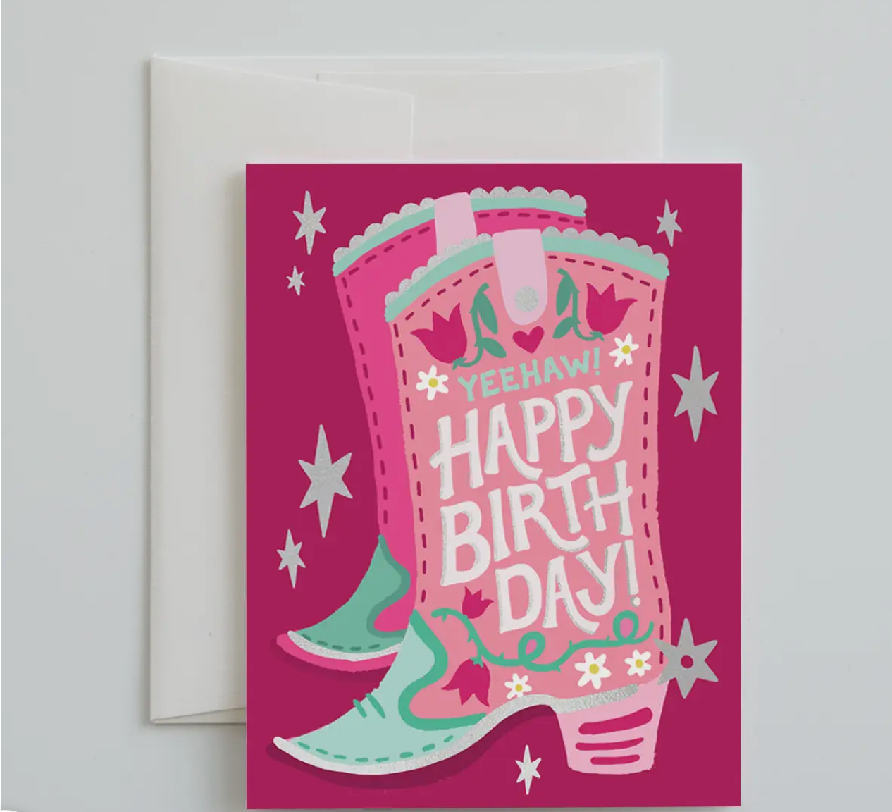 Cowgirl Boot Birthday Card