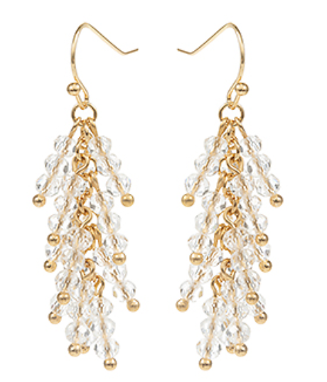 Linear Cluster Bead Drop Earrings