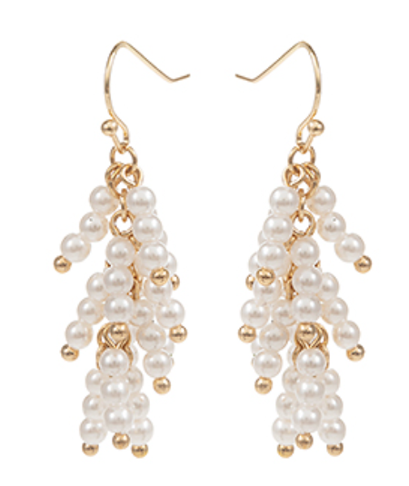 Linear Cluster Bead Drop Earrings