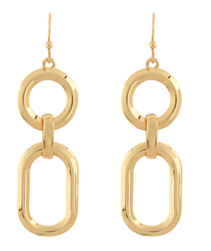 Circle & Oval Linked Drop Earrings