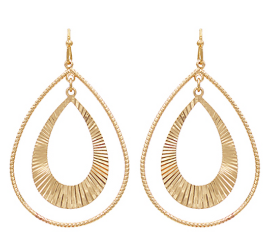 Layered & Textured Teardrop Earrings