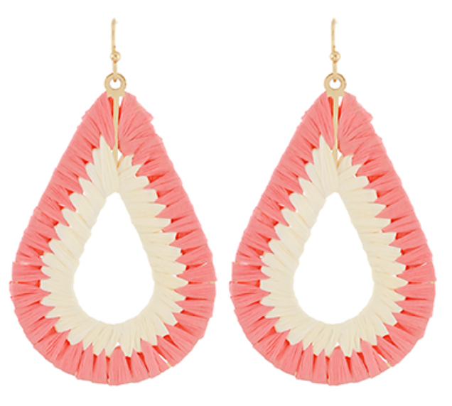 Wrapped Raffia Teardrop Earrings