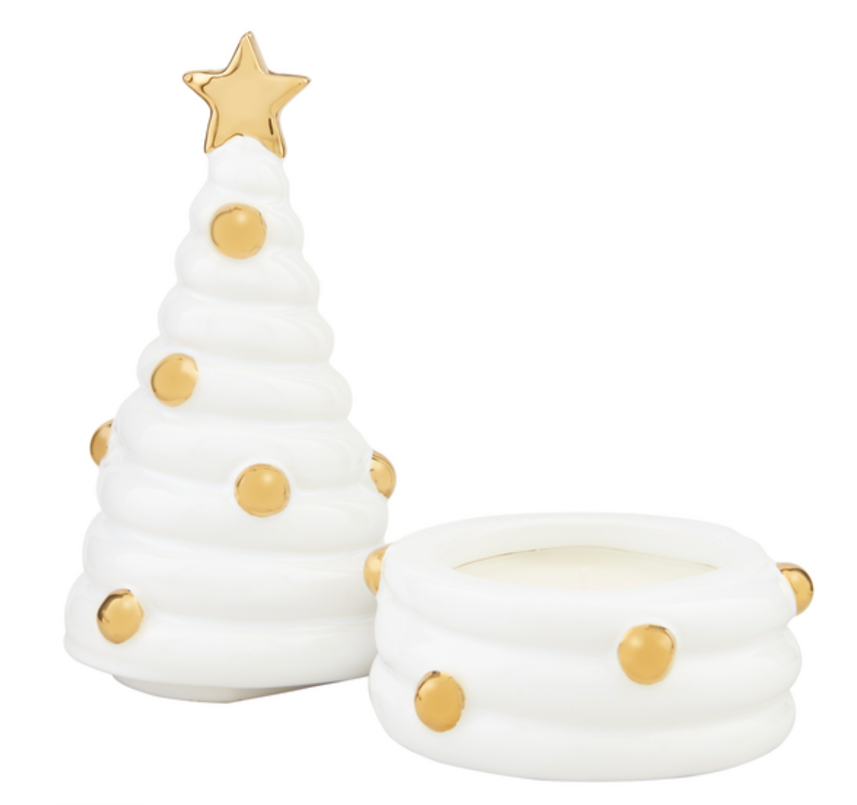 Gold & White Tree Candle