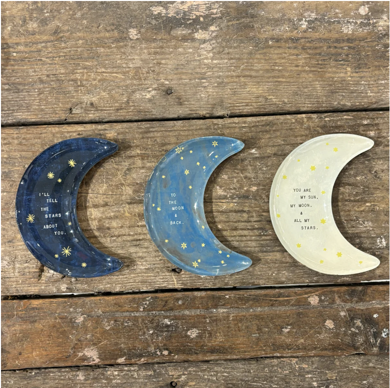 Small Moon Decoupage Plates