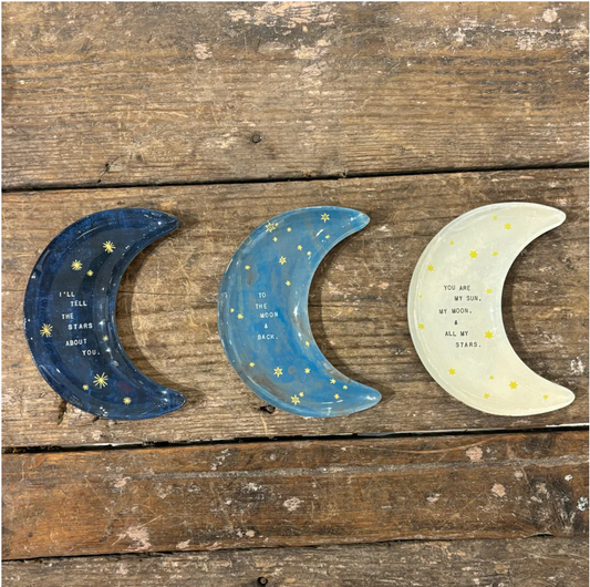 Small Moon Decoupage Plates