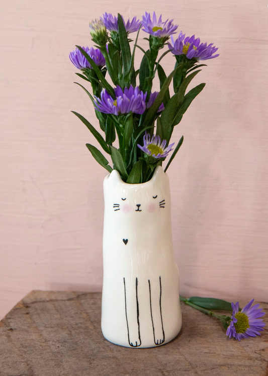 Cutest Little Bud Vase - Cat