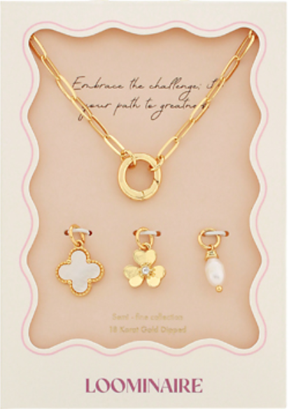 Spade & 3 Multi Charm Set Necklace