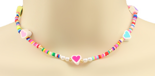 Rubber Heart & Disk Choker