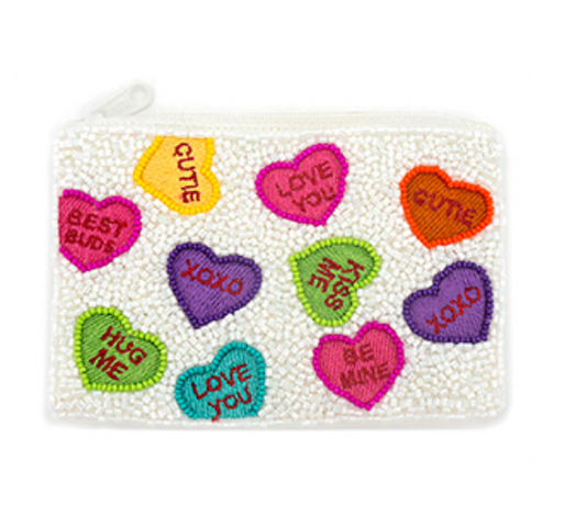 Conversation Heart Coin Pouch