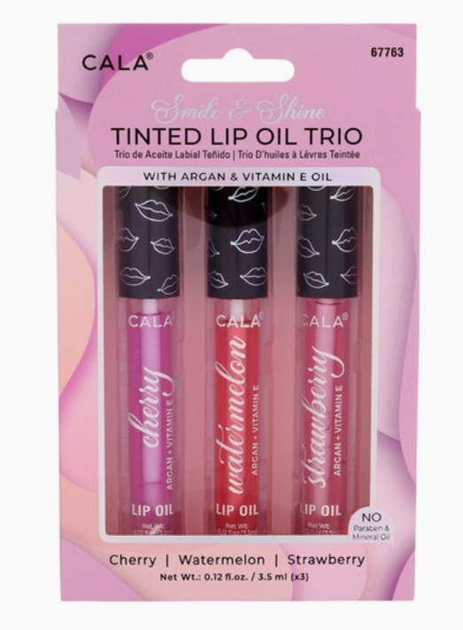 Cala Tinted Oil Lip Trio Care Gloss