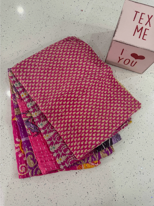 Kantha Kitchen Towel - Valentines Day