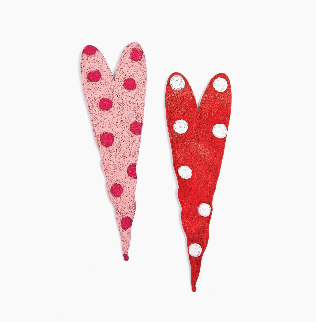 Hanging Polka Dot Metal Hearts