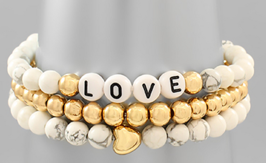 LOVE Stone & CCB Ball Bracelet