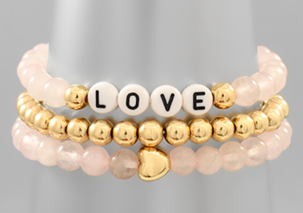 LOVE Stone & CCB Ball Bracelet