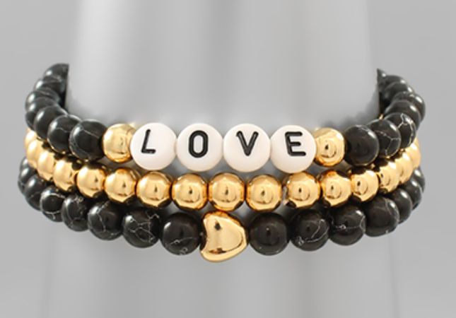 LOVE Stone & CCB Ball Bracelet