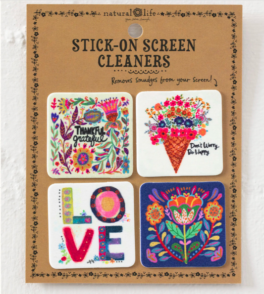 Stick-On Screen Cleaner Set - Thankful Grateful