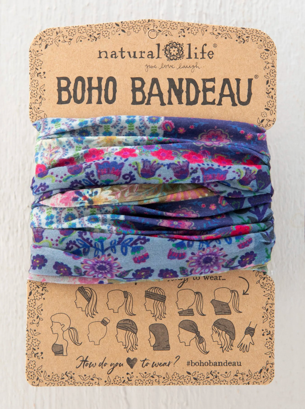 Blue Patchwork Full Boho Bandeau