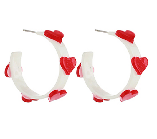 Heart Acetate Hoops