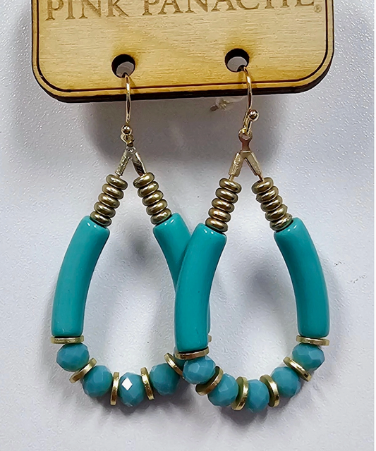 Turquoise Tube Bead Earrings