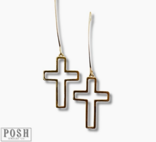 Cross Charm Earring On Hook