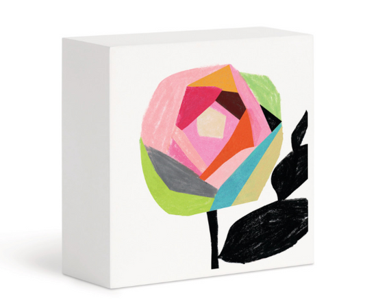 Abstract Rose Wall Art Block