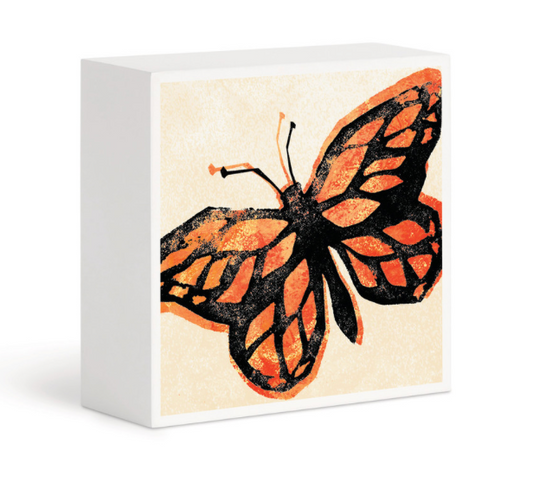 Monarch Butterfly Wall Art Block