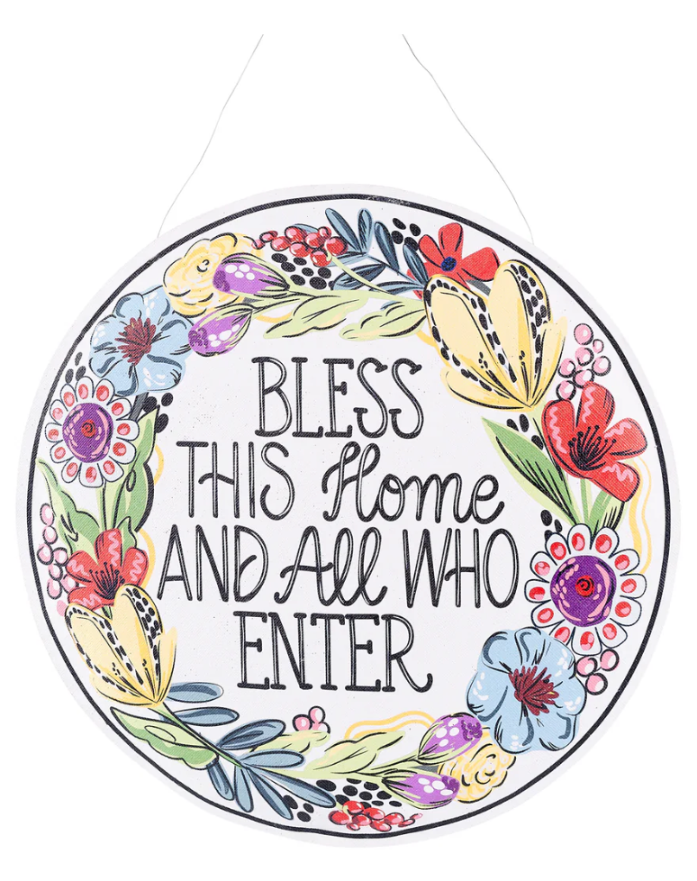 Bless This Home/Beautiful Day Reversible Door Hanger