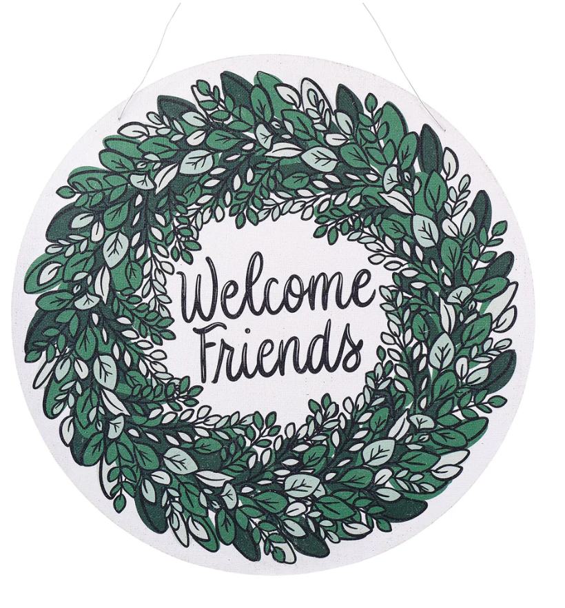 Mercies Are New/Welcome Friends Reversible Door Hanger