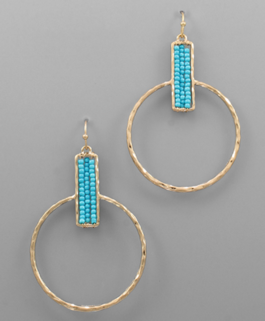 Rectangle Beads & Circles Earrings