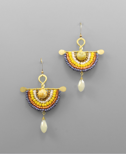 Beaded Wedge Earrings