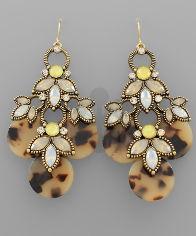 Acrylic Jewel Tortoise Earrings