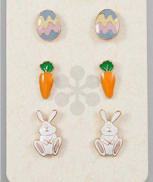 Carrot & Rabbit Stud Set