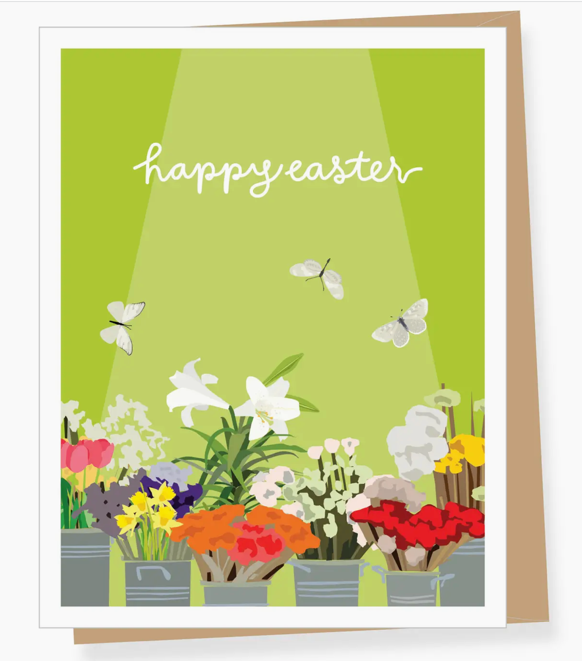 Flower Stand Happy Easter Card