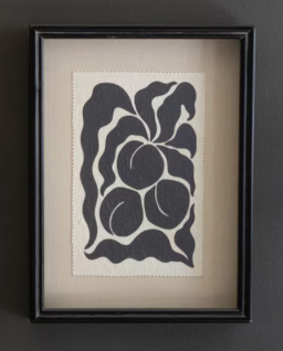 Black & White Framed Fruit Silhouette Prints