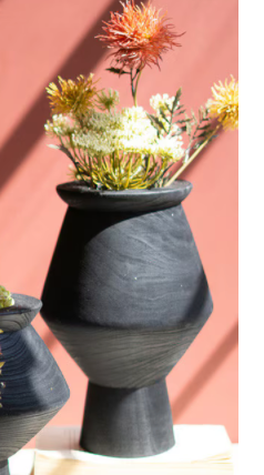 Wooden Black Vases