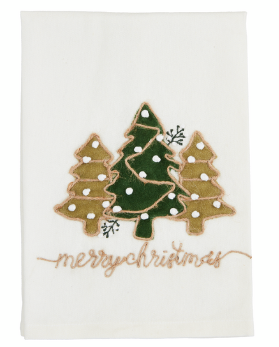 Velvet Appliqué Christmas Towels