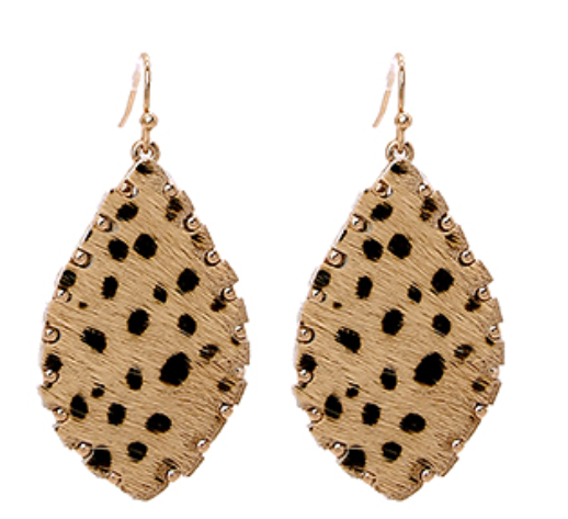 Printed Animal Pattern Teardrop Earrings