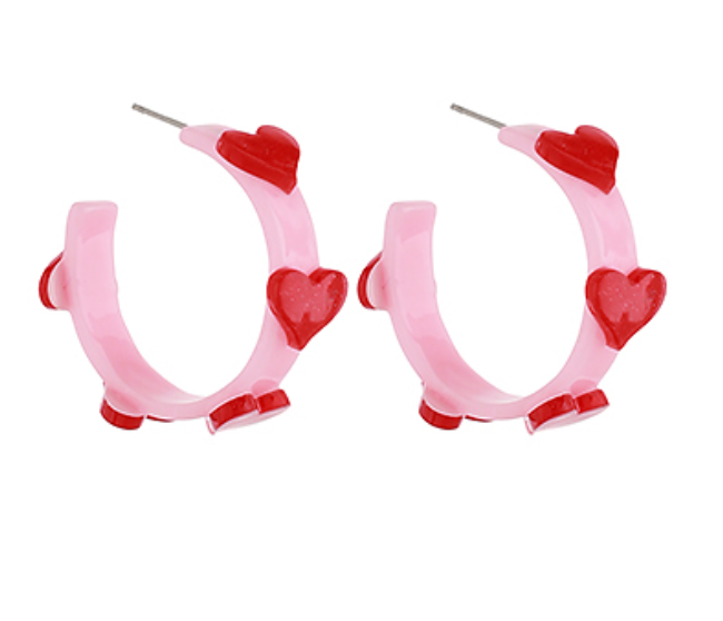 Heart Acetate Hoops