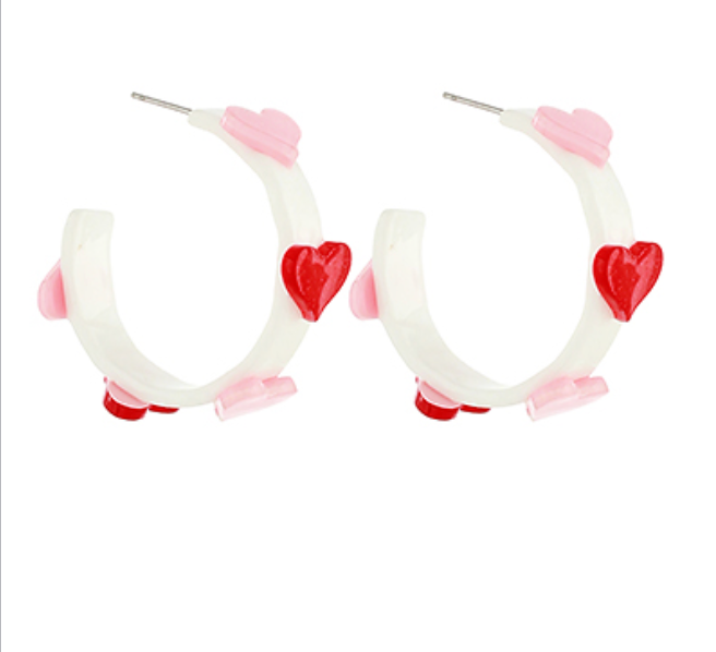 Heart Acetate Hoops