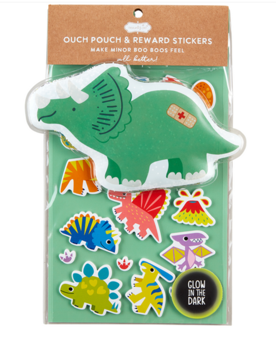 Green Dino Ouch Pouch Sticker Book