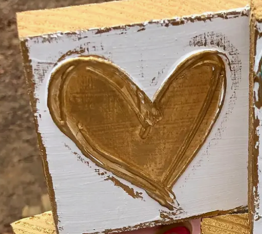 Handmade Heart Valentine Wood Blocks