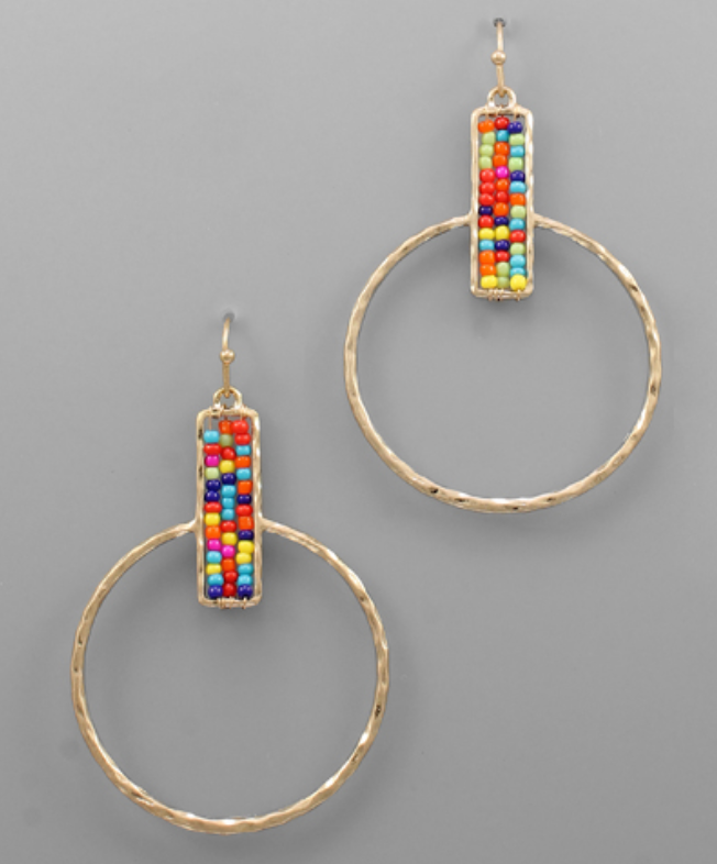 Rectangle Beads & Circles Earrings