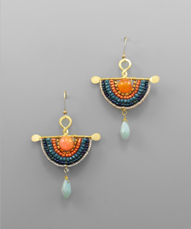 Beaded Wedge Earrings